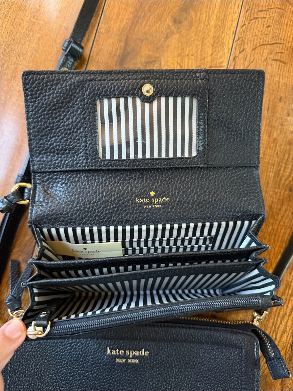kate spade Black Leather Crossbody and Wallet Set